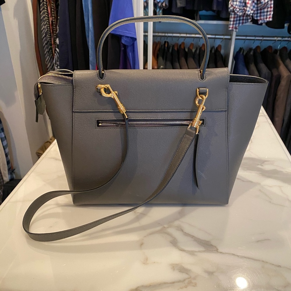 CELINE Grained Calfskin Micro Belt Bag Grey